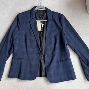 Banana Republic Navy Checkered Blazer